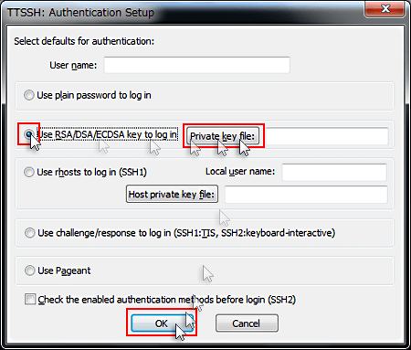 TTSSH: Authentication Setup